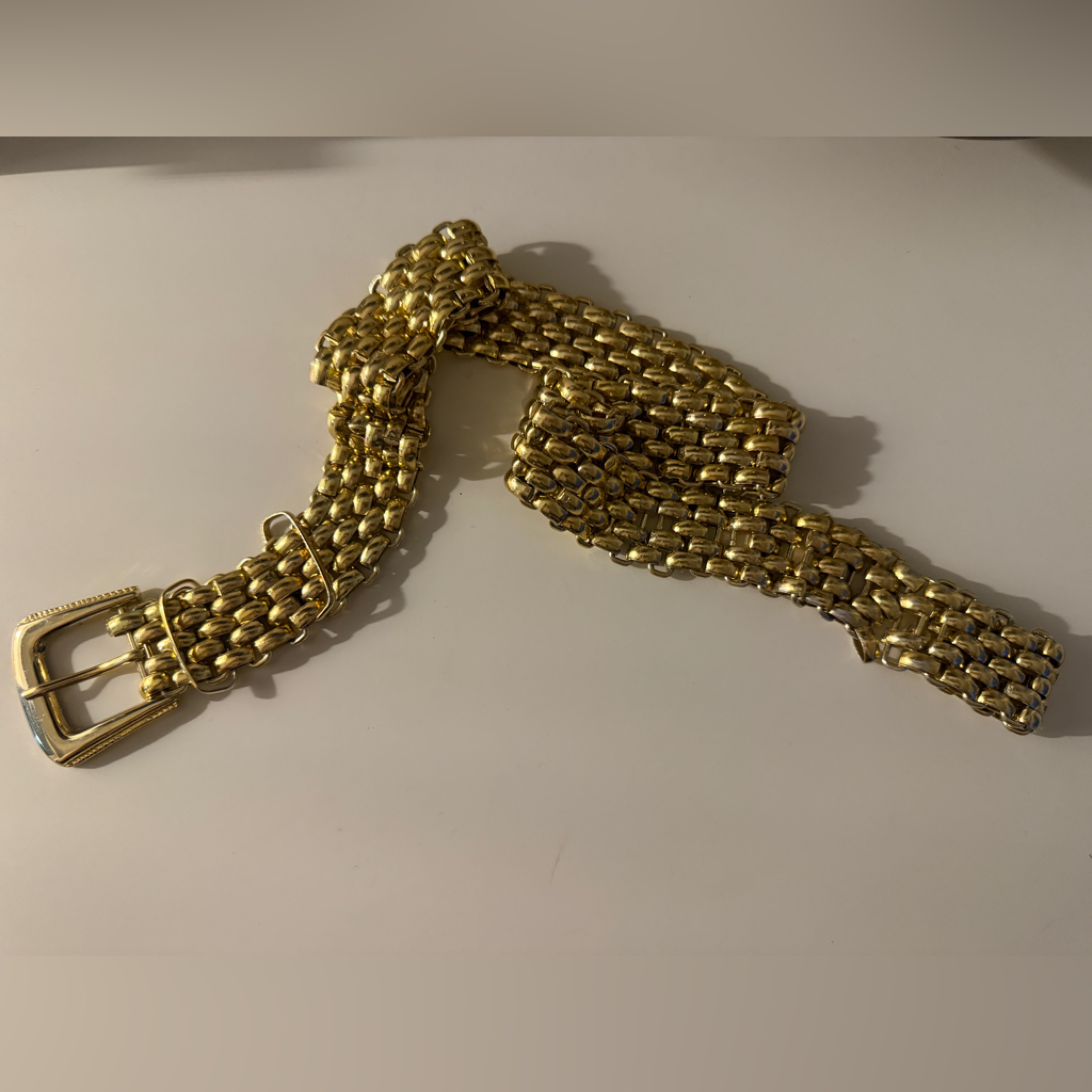Vintage Gold Chain-Link Statement Belt